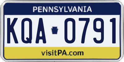 PA license plate KQA0791