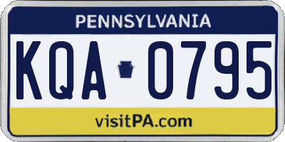 PA license plate KQA0795