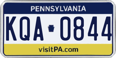 PA license plate KQA0844