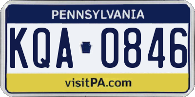 PA license plate KQA0846
