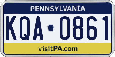PA license plate KQA0861