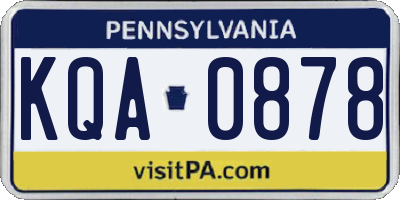 PA license plate KQA0878