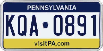 PA license plate KQA0891