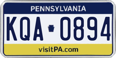 PA license plate KQA0894