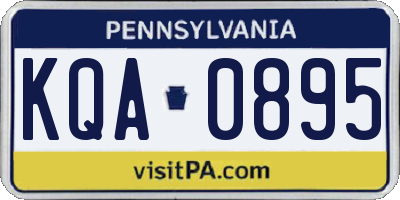 PA license plate KQA0895