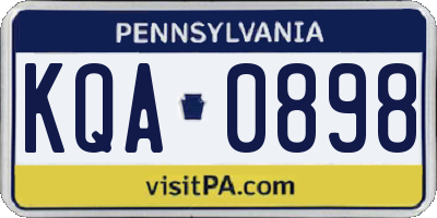 PA license plate KQA0898