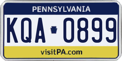 PA license plate KQA0899