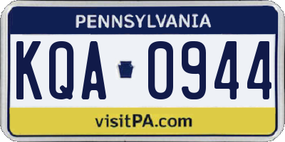 PA license plate KQA0944
