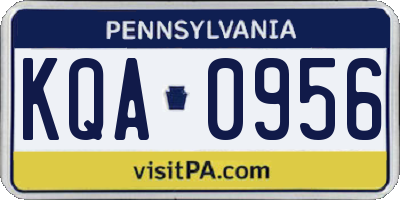 PA license plate KQA0956