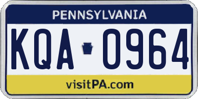 PA license plate KQA0964