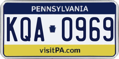 PA license plate KQA0969