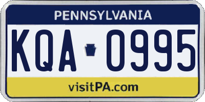 PA license plate KQA0995