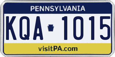 PA license plate KQA1015