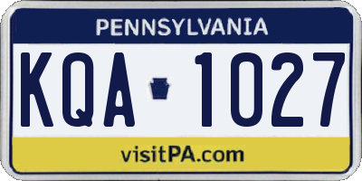 PA license plate KQA1027
