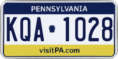 PA license plate KQA1028