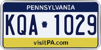 PA license plate KQA1029