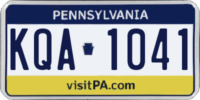 PA license plate KQA1041