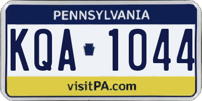 PA license plate KQA1044