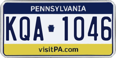 PA license plate KQA1046