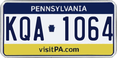 PA license plate KQA1064