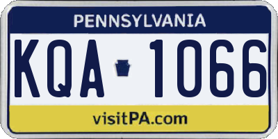 PA license plate KQA1066