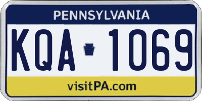PA license plate KQA1069