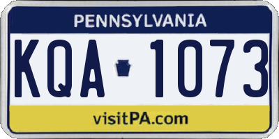 PA license plate KQA1073