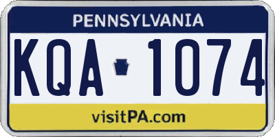 PA license plate KQA1074