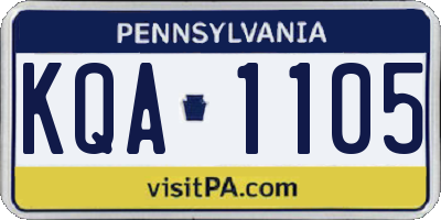 PA license plate KQA1105