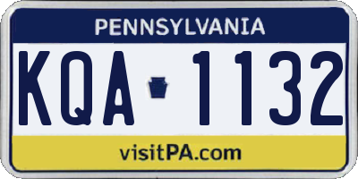PA license plate KQA1132