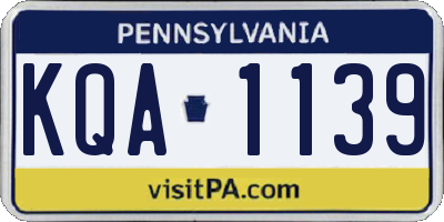 PA license plate KQA1139
