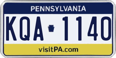 PA license plate KQA1140