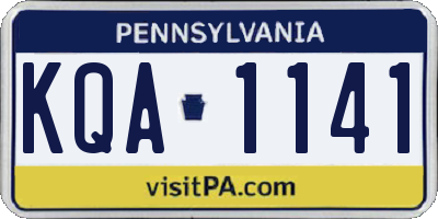 PA license plate KQA1141