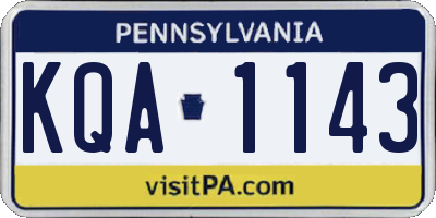 PA license plate KQA1143