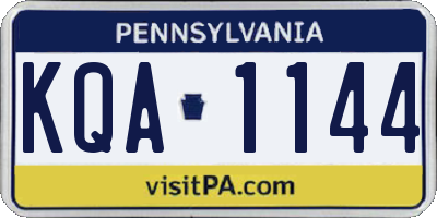 PA license plate KQA1144