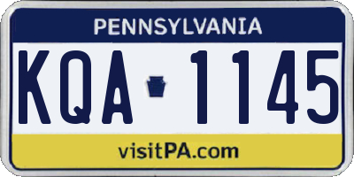 PA license plate KQA1145