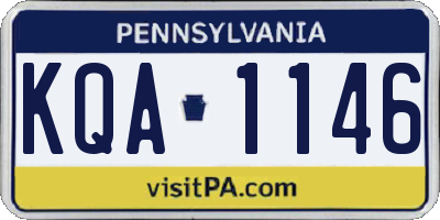 PA license plate KQA1146