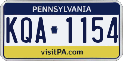 PA license plate KQA1154