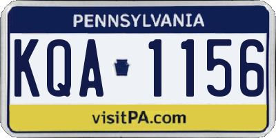 PA license plate KQA1156
