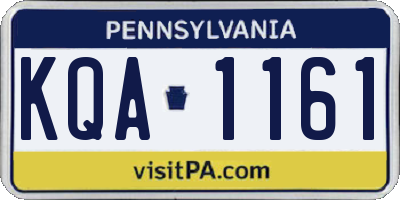 PA license plate KQA1161