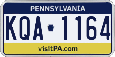 PA license plate KQA1164