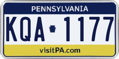 PA license plate KQA1177
