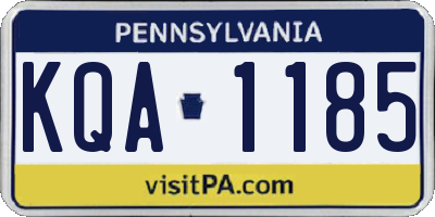PA license plate KQA1185