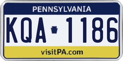 PA license plate KQA1186