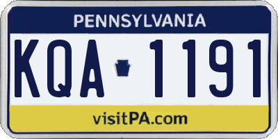 PA license plate KQA1191