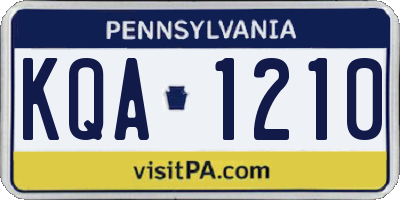 PA license plate KQA1210