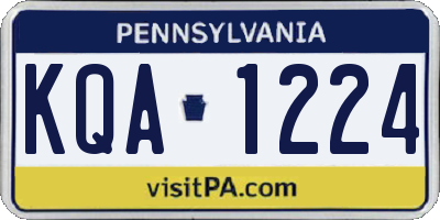 PA license plate KQA1224