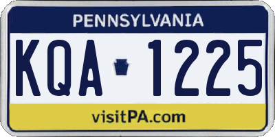 PA license plate KQA1225
