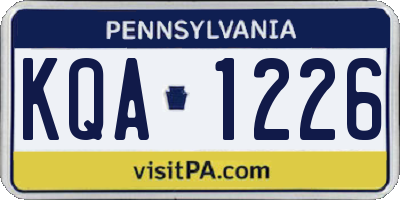 PA license plate KQA1226