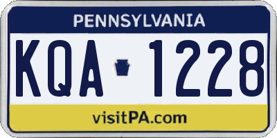 PA license plate KQA1228